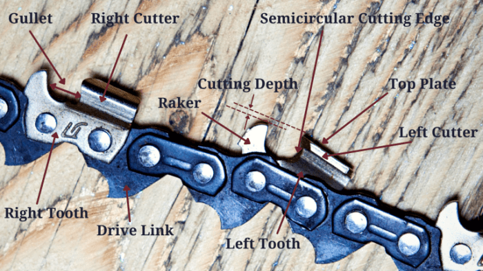 Anatomy of a chainsaw chain