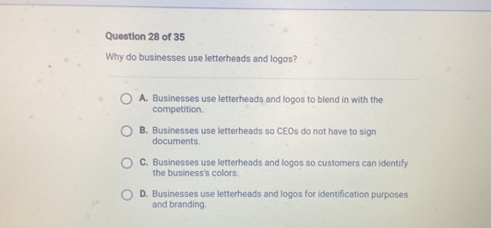 Why do businesses use letterheads and logos