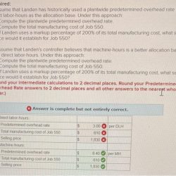 Landen corporation uses a job order