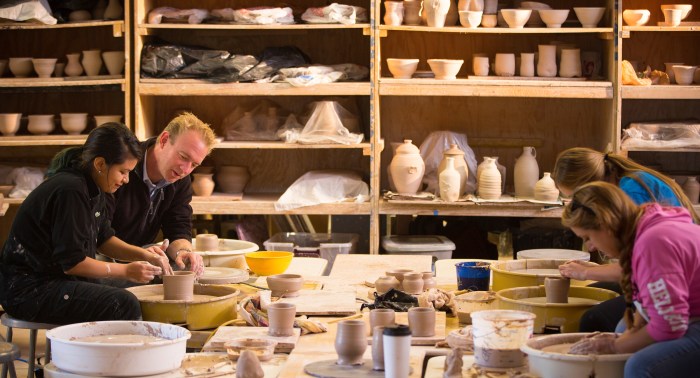 Doing foundry work quarrying ceramics