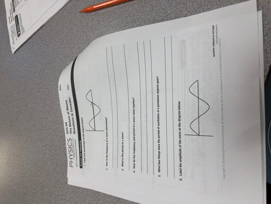 Unit 6a the nature of waves practice problems answer key